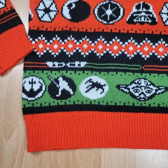 NEW Star Wars Yoda Ugly Christmas Sweater Men's Size Medium Holiday Knit‎ Gamers